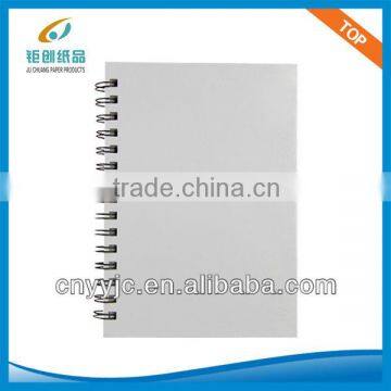 Recycle hard -cover spiral notebook with white paper cover