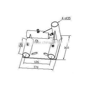 JY-1002L|4 Ways Foot Pad for Coated Pipe|Storage Shelf Lean Pipe Vertical Foot Pad photo-2