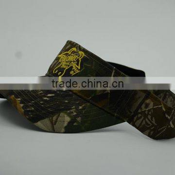 camo curved brim sun visor cap