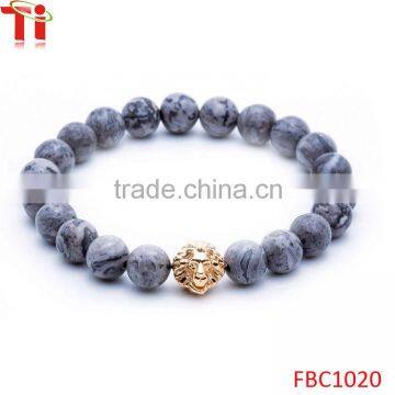 2016 New Natural Stone Stretch Bracelet, Products Gray Natural Stone Bead Men Bead Bracelets photo-2
