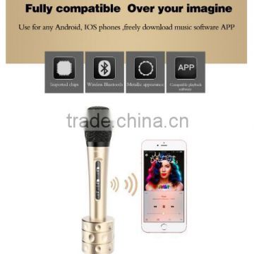 Newest wholesale IMicrophone wireless microphone portable Bluetooth speaker microphone