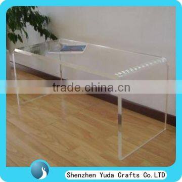 U pedestal sofa table lucite occasional table bending clear acrylic console table