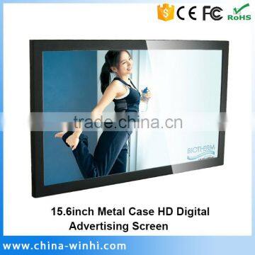 15.6inch HD DC 12V LED Monitor Advertising bus tv monitor with USB SD