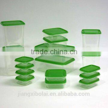 17pcs PP plastic food storage container set,rectangular stacker box/preservation box with lid