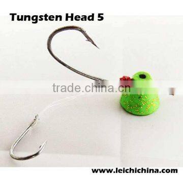 Wholesale spoted two hooks tungsten head tungsten fishing jig