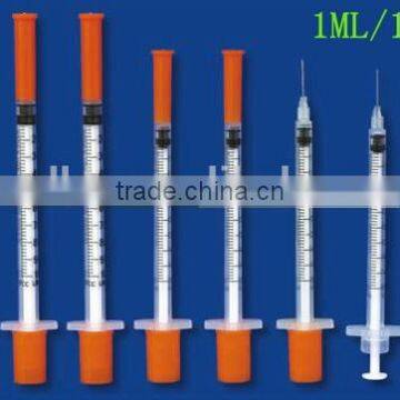 Disposable insulin syringe 1ml 0.5ml 0.3ml with fixed needle syringe factory