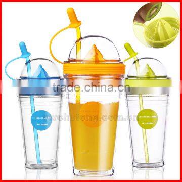 Fruit Infusing Infuser Water Bottle Sports Lemon Juice Bottle For Water Straw Coffee Milk Tea Cup Water Tumbler Child Bottles