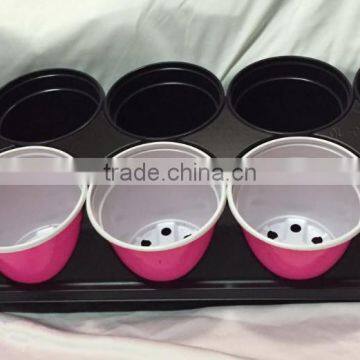 10 Holes Black Plastic Nursery Tray for Carrying Flower Pots, 590*235*125mm photo-2