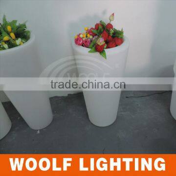 Flashing Clear Acrylic LED High Round Flower Pot