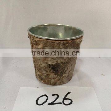 Vintage Antique Aged Look Multi-functional Metal Flower Pots Planter With Tree Bark photo-5