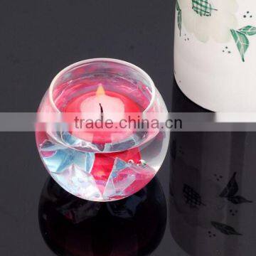 Short and round glass candle cup customized shape glass candle cup