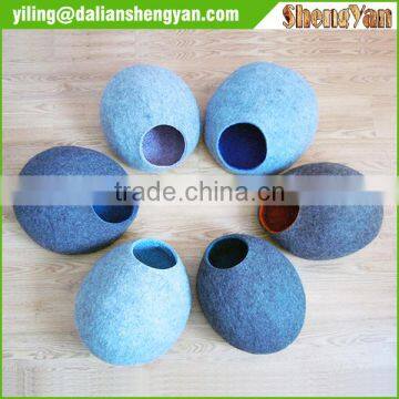 Felt Cat Cave Handmade Indoor 100% Wool Cat Bed photo-6