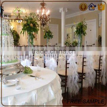 Fashionable Fancy Chaivari Lycra Curly Ruffles Chiffon Chair Sash Chair Hood for Banquet photo-4