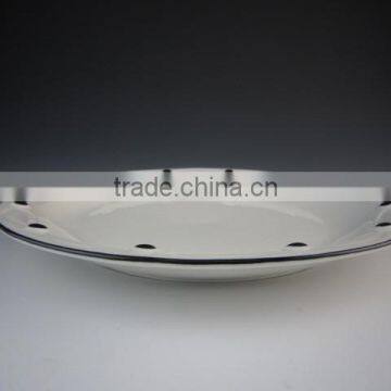 Eco-friendly White Porcelain Plate Round Square Oval Leaf Shape photo-5