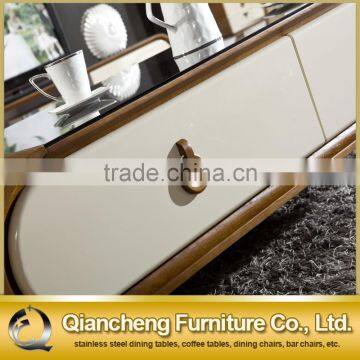 Modern Marble Top Wood TV Stand