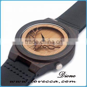 Private Label Your Own Logo Leather Band Wristwatch Wholesale Wood Watch photo-6