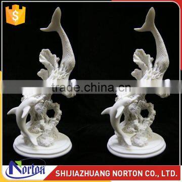 Customize marble mermaid and dolphin statue used for decor NTMS-022LI