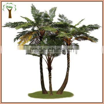 white artificial spinulose fern trees as team for landscape decoration