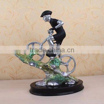 Wholesale Resin Model Racing Bicycle Player Scultpture Sports Medal