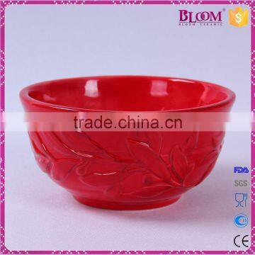 Ceramic Red Glazed Wedding Gift Decorative Bowls photo-2