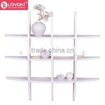 29.5 Inch x 4.25 Inch x 29.5 Inch Globe Cross Display Sudoku Wall Shelf Easy Assembly Wood Floating Shelf photo-5
