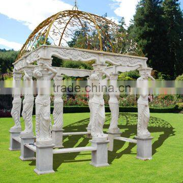 Hot Sale Modern Home Decor Marble Carving Stone Gazebo photo-3