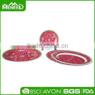 Red Custom Painting Full Print Handprintde Plates Melamine Corelle Dinnerware