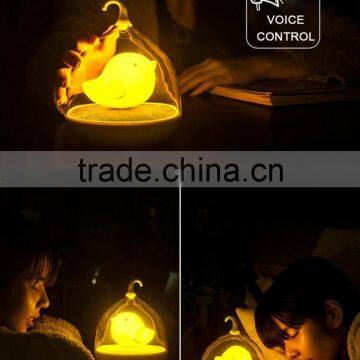 Dimmable Lamp 3d Bird LED Night Light With Rotary Handle and Battery,in Indoors and Outdoors Color Pink photo-6