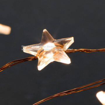 Warm White Star Blinking Not on the High Street Wellfaith Factory Copper String Light Supplier Holiday Christmas Deco