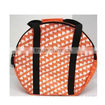Cutsomeized Size Logo Eco -friendly Orange Round Travel Duffle Bag for Women photo-3
