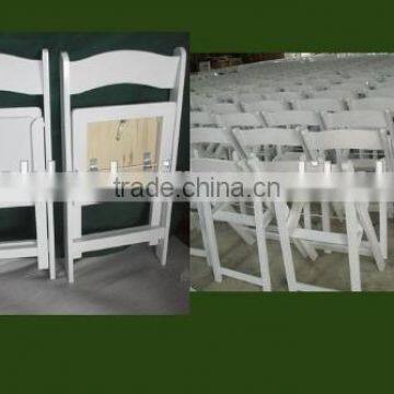 Import Beech Wood White Wood Folding Chair With PVC Pad for Banquet Rental Wedding photo-3