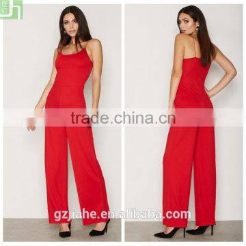 Fahsion wide legs elastic shoulder strappy wholesale jumpsuit for women