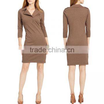 new designs trend stretch knee length brown semi formal dresses womans dress