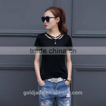 New Casual Women Blank T Shirt Customized New Fashion Design Girls t Shirt photo-3