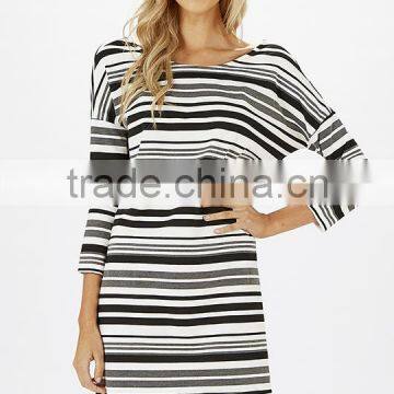 stripe design women dress casual smart lady fashion dress