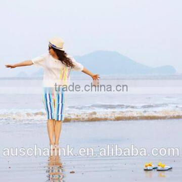 OEM Service Outdoor Fashion Colorful Stripe Beach Girl Short Pants photo-5
