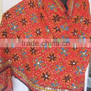 Hand Embroidered PHULKARI GEORGETTE DUPATTA SHAWL Handicraft photo-2