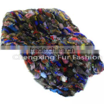 CX-D-124 Home Decora Wholesale Patchwork Colorful Fox Fur Throw Blanket photo-5