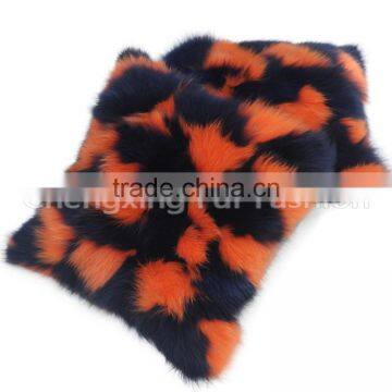 CX-D-33E Real Fox Fur Decorative Throw Pillow Case Plain Cushion Pillow Cover