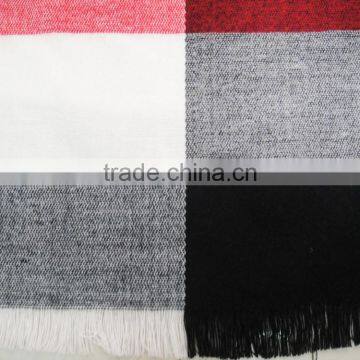 Designer Plaid Acrylic Knitted Winter Shawl photo-4