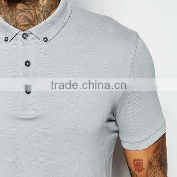 Custom Logo t Shirt Pique Polo t Shirt With Button Down Collar PS0112A