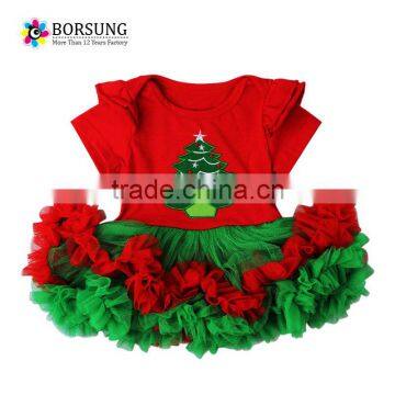 New Baby Girl Tutu Skirt children's short sleeve embroidery christmas Dance Party clothing Ruffles skirt