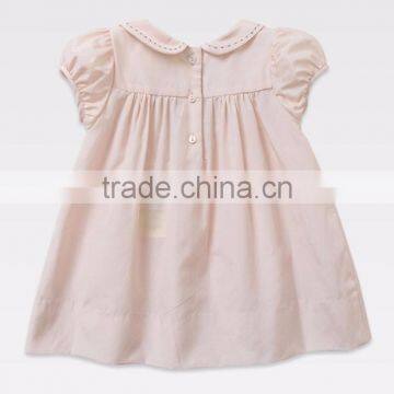 2015 Baby Frocks Designs Boutique Clothing Pink Cap Sleeve Fashion Girls Summer Smocked Party Dress photo-4