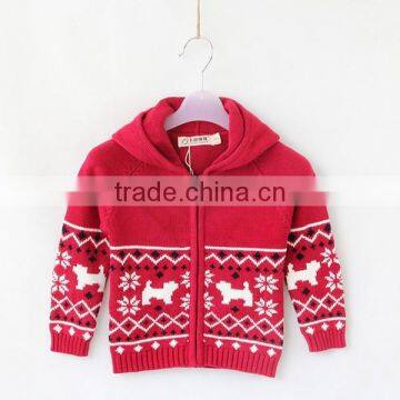 Kids Wool Sweater Hooded Xmas Knitting Cardigan photo-2