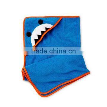 Trade Assurance Custom Embroidery Designs Cotton Terry Fabric Animal Wholesale Kids Bath Poncho Hooded Towel photo-2