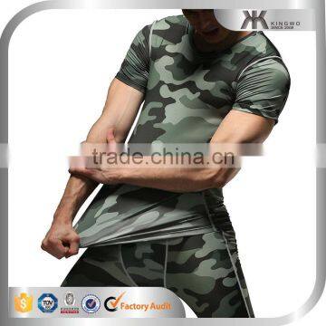 Exercise Equipment Fitness Apparel Men OEM Clothing Sublimation Camouflage Fabric T-shirt Men's Clothing photo-4