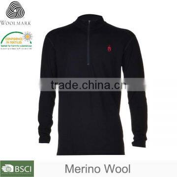 OEM Clothing Men's Merino Wool Long Sleeve V-Neck T-Shirt photo-3