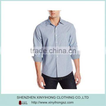 Custom Casual Style 100% Cotton Long Sleeve Pocketed Shirts For Men