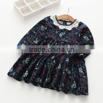 Autumn New Style Printing Girls Kids Long Sleeve Cotton Dress photo-4