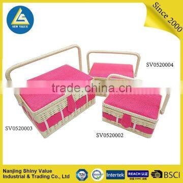 Knitted Type With Fabric Covering Oval Shape Sewing Basket photo-2